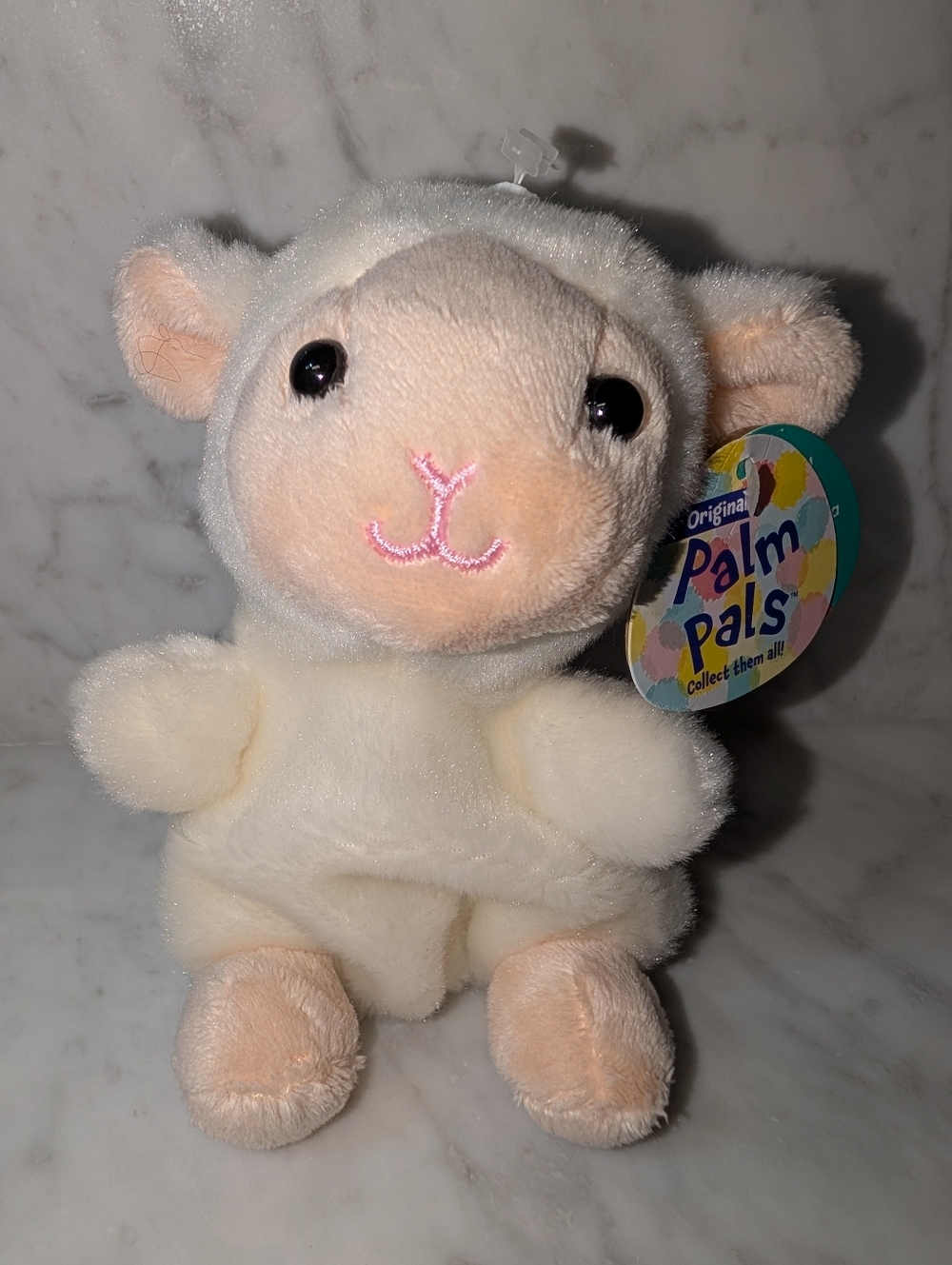 🆕 Palm Pals by Aurora Woolly Lamb Farm Plushie 4" Cream Stuffed Collectible Toy